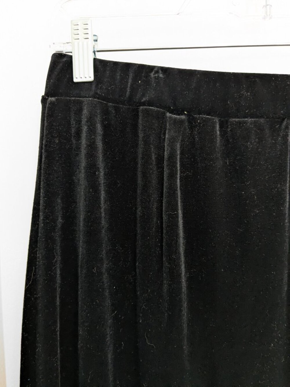 LRL Ralph Lauren Black Velvet Skirt Large Straight Retro Romance Whimsigoth Midi - Picture 2 of 8